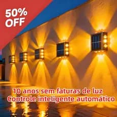Até 10 Luminárias de Parede Externa Solar LED, Auto Ligar/Desligar,À Prova d'Água para Jardim e Muro