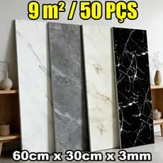Até 9m²/50PÇS Placas Autocolante Mármore 30x60cm Lavável Decoração para Quarto Sala Banheiro Cozinha