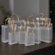 Kit 10/20 Sacolas de Plástico Transparente Fosco para presentes decoração lembrancinha