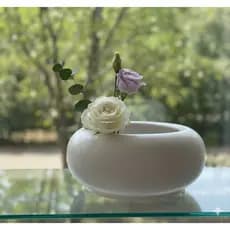 Ikebana Vaso Para Arranjo Centro de Mesa Bacia Cerâmica Orquídea Suculentas Tam M