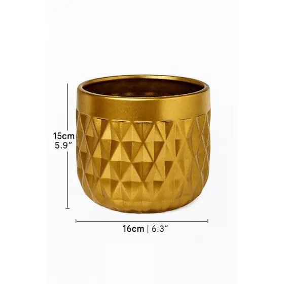 Vaso Cachepot Diamond G Em Cerâmica Decoração Luxuoso