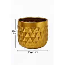 Vaso Cachepot Diamond G Em Cerâmica Decoração Luxuoso