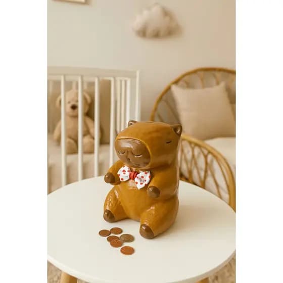 Capivara de Cerâmica Decoração Quarto Cofre