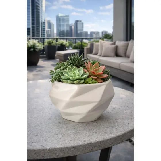 Vaso Cerâmica Cachepô Médio Decorativo para plantas e flores ideal para centro de mesa casa sala cozinha