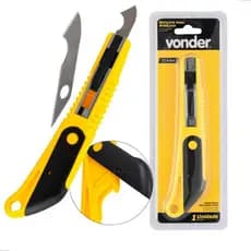 Estilete Para Acrílico Vonder Lâmina Gancho 11mm + 2 Lâminas Corte Preciso Plástico PVC Profissional