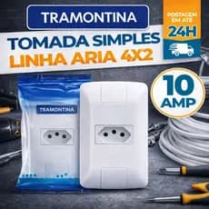 Kit Tomada 10A Tramontina 4x2 Linha Aria 10 Amperes