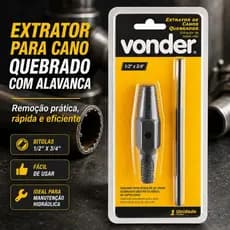 Extrator Saca Cano E Tubo Quebrado Vonder 1/2 E 3/4 Com Alavanca Chuveiro Torneira Rosca Original