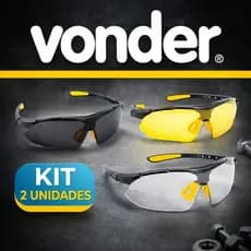 Kit Óculos De Segurança Trabalho Epi Vonder Anti Risco Modelo Boxer Proteção de Alto Impacto