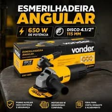 Esmerilhadeira Vonder EAV650 127V Angular 4.1/2 Kit Com 3 Discos Corte Desbaste Oficina Original