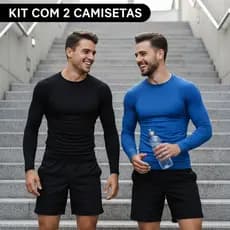 Kit  2 camiseta Uv termica  Segunda Pele Manga Longa Praia Moto Pesca Casual Ciclista sol