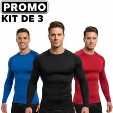 kit 3 camiseta E Kit 2 camisetas Masculina termica combo frio e calor