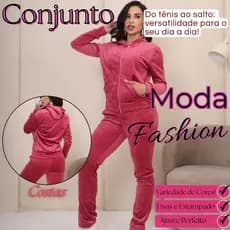 Conjunto Veludo Feminino Blogueira Y2K Confortável Premium Varias Cores