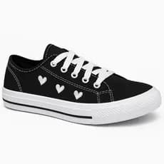 Tenis Feminino Casual Skatista Lançamento Coração Leve e Confortável