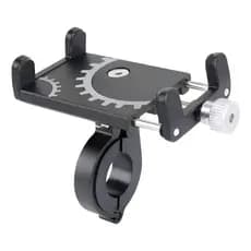 Suporte alumínio Celular Moto Regulagem Universal Forte Alumínio Preto