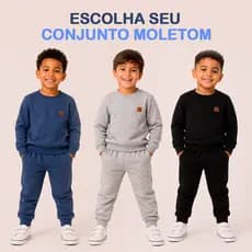 Conjunto Moletom MENINO Liso Moderno Inverno Quentinho Estiloso