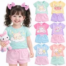 Kit Sortido Kit 2 ou 4 Peças Roupa Menina Verão Infantil Roupa de Menina Verão Bebê Conjunto Infantil Verão Menina