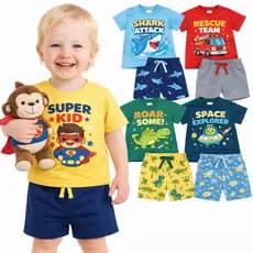 Kit Sortido 2 ou 4 Peças De Roupa Infantil Bebê Menino VERÃO Conjunto de Verão Menino Moda Praia Entrega Rápida