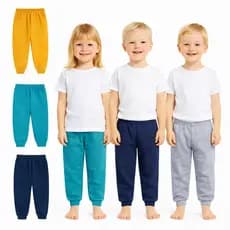 Kit Sortido 2 Calças de Moletom Infantil Bebê Unissex Calça de Inverno Quentinha Cores Sortidas Flaneladas