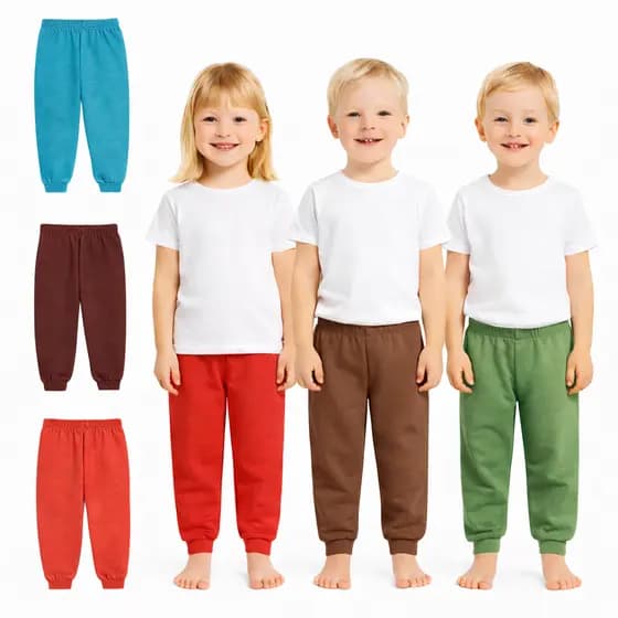 Kit 2 Calças de Moletom Infantil Unissex Inverno  Calça de Inverno Peluciada/Flanelada  Calça Unissex de Inverno