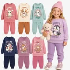 Kit Sortidos 2 ou 6 Peças de Roupa Infantil Bebê Inverno Menina Frio Conjuntos Moletom Infantil Feminino Inverno Menina