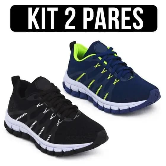 Kit 2 Pares De Tenis Infantil Escola Passeio 26 ao 35 Limao+Pto