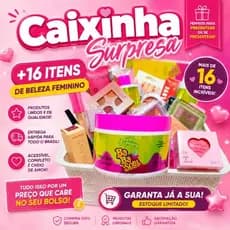 Kit Beleza Completa Maquiagem Cosméticos Acessórios Skincare Produtos Capilares Caixa Surpresa Presente Feminino lindos