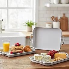 Bandeja Organizadora Alça Cantinho do Café Multiuso Resistente Decorativa Casa Cozinha Mesa Posta