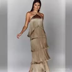 Vestido Pescador com Franjas | Longo para Festas e Eventos