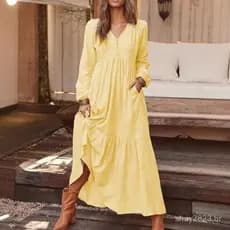 Vestido Plus Size Confortável 2026 em Linho e Algodão - Modelo Longo e Solto, Perfeito para Passeio, Férias e Dia a Dia