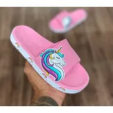 Novo Chinelo Infantil Feminino Unicornio Criança Sandália Nuvem Menina Moda Verão