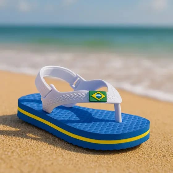 CHINELO SANDALIA BABY KIDS BRASIL LOGO 17 AO 24 Elastico atras