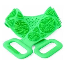 Escova Esponja Esfregão Bucha Banho Silicone Costas Corpo Verde-limão Silicone Massageador Esfoliante