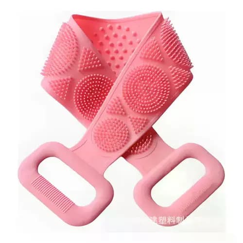 Escova Esfoliante Silicone Para Banho Costas E Corpo Rosa Silicone Massageador Esfoliante