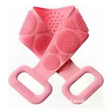 Escova Esfoliante Silicone Para Banho Costas E Corpo Rosa Silicone Massageador Esfoliante