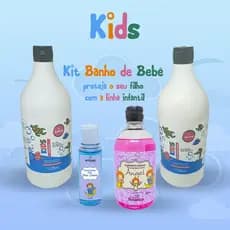 Banho de Bebê Byoung - Shampoo, Condicionador, Sabonete Líquido e Côlonia Azul ou Rosa