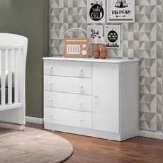 Cômoda Sapateira Infantil Doce Sonho 2561 Branco Qmovi