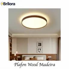 Plafon Wood Madeira Redondo Led 26cm 30cm 40cm 50cm 3 Em 1 Plafon Sobrepor Redondo Lustre Amadeirado