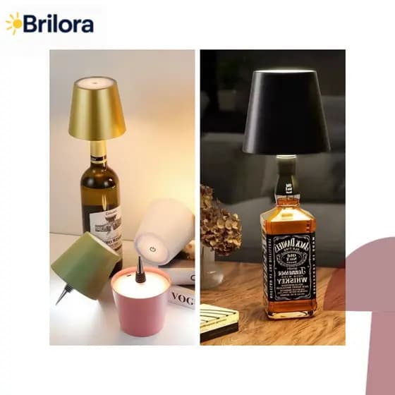 Abajur Touch Garrafa LED Criativo Mesa Escrivaninha Quarto Luminária Decoração Moderna