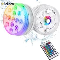 Kit 1-4 Luz Led Piscina Colorida Controle Remoto Pilha Ventosa Para Piscina / Jardim / Festa