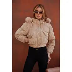 Jaqueta Puffer Feminina Cotele | Casaco de Frio Confortável Peluciada | Capuz Removível