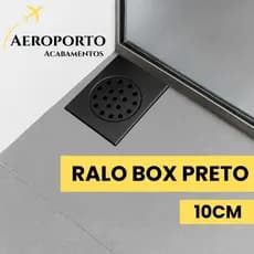 Ralo Pratic Preto Inteligente 14x10cm para Box Banheiro Aço Inox Anti-Entupimento