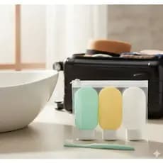 NewShow 3 Frascos 60ML Plástico Com Estojo Transparente Útil Para Viagens Dispensador