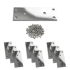 Kit 10 Placas para União Reta Fixação Madeira Ferragem Sweet Parts