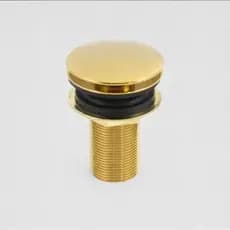Válvula Ralo Click Para Pia ou Cuba De Banheiro Em Inox Dourado Brilhante 7/8