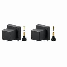 Kit 02 Acabamentos De Registro Quadrado Preto Padrão Docol Para Banheiro Chuveiro/Geral Metal