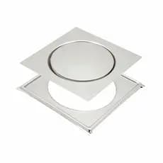 Ralo Clic 10 x10 Cromado Inteligente Para Banheiro Com Porta Grelha Em Aço Inox