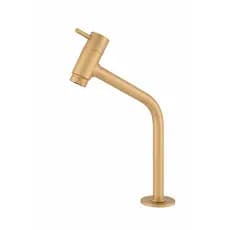 Torneira Para Banheiro Lavabo de Bancada Baixa Dourada Fosca 1/4 Volta 1060