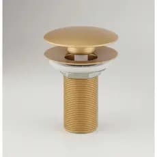 Válvula Ralo Click Para Pia ou Cuba De Banheiro Em Inox Dourado Fosco 7/8