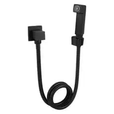 Ducha Higiênica Preta Quadrada Square Luxo Metal 1/4 de Volta Para Banheiro