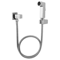 Ducha Higiênica Cromada Quadrada Square Luxo Metal 1/4 de Volta Para Banheiro